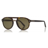 Tom Ford - Polarized Ivan Sunglasses - Occhiali da Sole Rotondi - Havana - FT0675-P - Occhiali da Sole - Tom Ford Eyewear