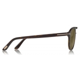 Tom Ford - Polarized Ivan Sunglasses - Occhiali da Sole Rotondi - Havana - FT0675-P - Occhiali da Sole - Tom Ford Eyewear