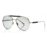 Tom Ford - Tom N.16 Sunglasses - Pilot Style Sunglasses - Silver - FT0704-P - Sunglasses - Tom Ford Eyewear