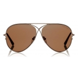 Tom Ford - Tom N.4 Sunglasses - Pilot Style Sunglasses - Rose Gold Brown - FT0488-P - Sunglasses - Tom Ford Eyewear