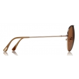 Tom Ford - Tom N.4 Sunglasses - Occhiali da Sole Pilota - Oro Rosa Marroni - FT0488-P - Occhiali da Sole - Tom Ford Eyewear