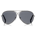 Tom Ford - Tom N.4 Sunglasses - Pilot Style Sunglasses - Ruthenium - FT0488-P - Sunglasses - Tom Ford Eyewear
