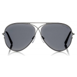 Tom Ford - Tom N.4 Sunglasses - Pilot Style Sunglasses - Ruthenium - FT0488-P - Sunglasses - Tom Ford Eyewear