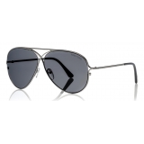 Tom Ford - Tom N.4 Sunglasses - Pilot Style Sunglasses - Ruthenium - FT0488-P - Sunglasses - Tom Ford Eyewear