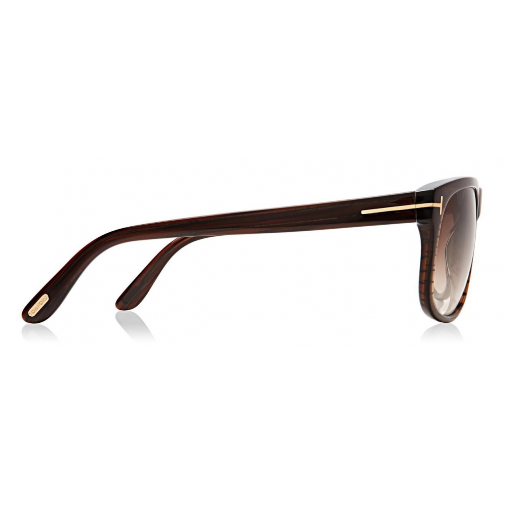 Authentic Tom Ford Olivier FT0236 TF 236 50P Striped Brown Plastic Sunglasses 