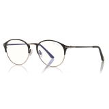 Tom Ford - Metal Optical Glasses - Occhiali da Vista Rotondi - Nero Oro - FT5541-B - Occhiali da Vista - Tom Ford Eyewear
