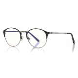 Tom Ford - Metal Optical Glasses - Occhiali da Vista Rotondi - Nero Argento - FT5541-B - Occhiali da Vista - Tom Ford Eyewear