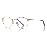 Tom Ford - Metal Optical Glasses - Occhiali da Vista Rotondi - Palladio - FT5541-B - Occhiali da Vista - Tom Ford Eyewear