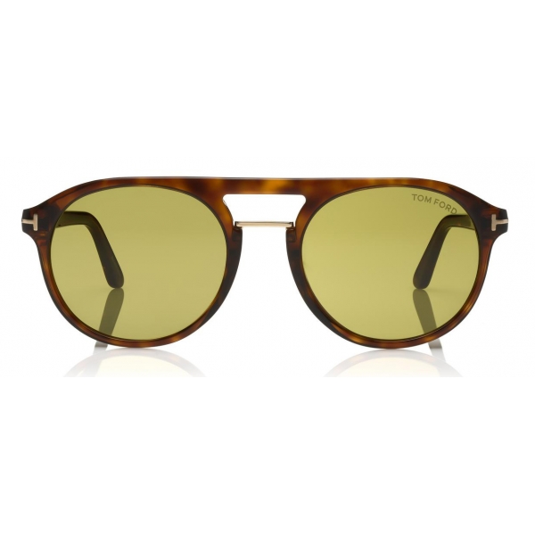 Tom Ford - Barbarini Lenses Sunglasses - Occhiali da Sole Rotondi - Avana Rossa - FT0675-B - Occhiali da Sole - Tom Ford Eyewear