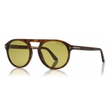 Tom Ford - Barbarini Lenses Sunglasses - Occhiali da Sole Rotondi - Avana Rossa - FT0675-B - Occhiali da Sole - Tom Ford Eyewear