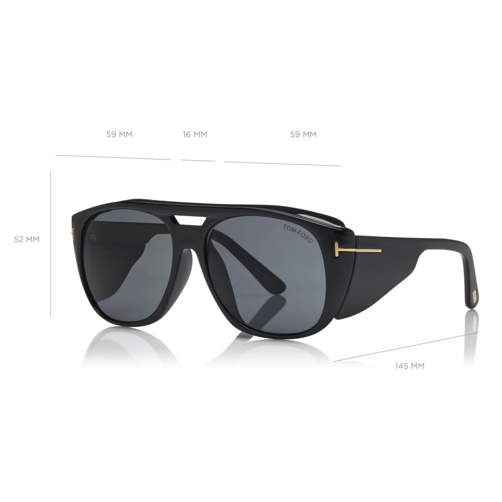 Tom Ford - Fender Sunglasses - Square Acetate Sunglasses - Black - FT0799 -  Sunglasses - Tom Ford Eyewear - Avvenice