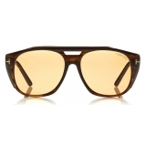 Tom Ford - Fender Sunglasses - Occhiali da Sole Quadrati in Acetato - Marroni - FT0799 - Occhiali da Sole - Tom Ford Eyewear