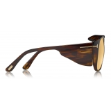 Tom Ford - Fender Sunglasses - Occhiali da Sole Quadrati in Acetato - Marroni - FT0799 - Occhiali da Sole - Tom Ford Eyewear