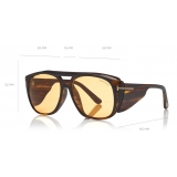 Tom Ford - Fender Sunglasses - Occhiali da Sole Quadrati in Acetato - Marroni - FT0799 - Occhiali da Sole - Tom Ford Eyewear