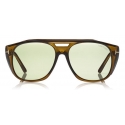 Tom Ford - Fender Sunglasses - Square Acetate Sunglasses - Gold Green - FT0799 - Sunglasses - Tom Ford Eyewear