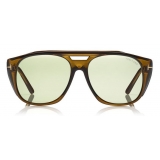 Tom Ford - Fender Sunglasses - Occhiali da Sole Quadrati in Acetato - Oro Verde - FT0799 - Occhiali da Sole - Tom Ford Eyewear