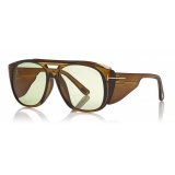 Tom Ford - Fender Sunglasses - Occhiali da Sole Quadrati in Acetato - Oro Verde - FT0799 - Occhiali da Sole - Tom Ford Eyewear