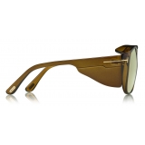 Tom Ford - Fender Sunglasses - Occhiali da Sole Quadrati in Acetato - Oro Verde - FT0799 - Occhiali da Sole - Tom Ford Eyewear