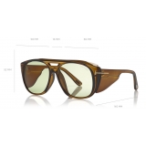 Tom Ford - Fender Sunglasses - Occhiali da Sole Quadrati in Acetato - Oro Verde - FT0799 - Occhiali da Sole - Tom Ford Eyewear