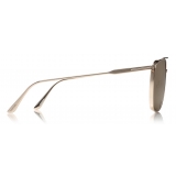 Tom Ford - Kip Sunglasses - Occhiali da Sole Quadrati in Metallo - Oro Rosa - FT0692 - Occhiali da Sole - Tom Ford Eyewear