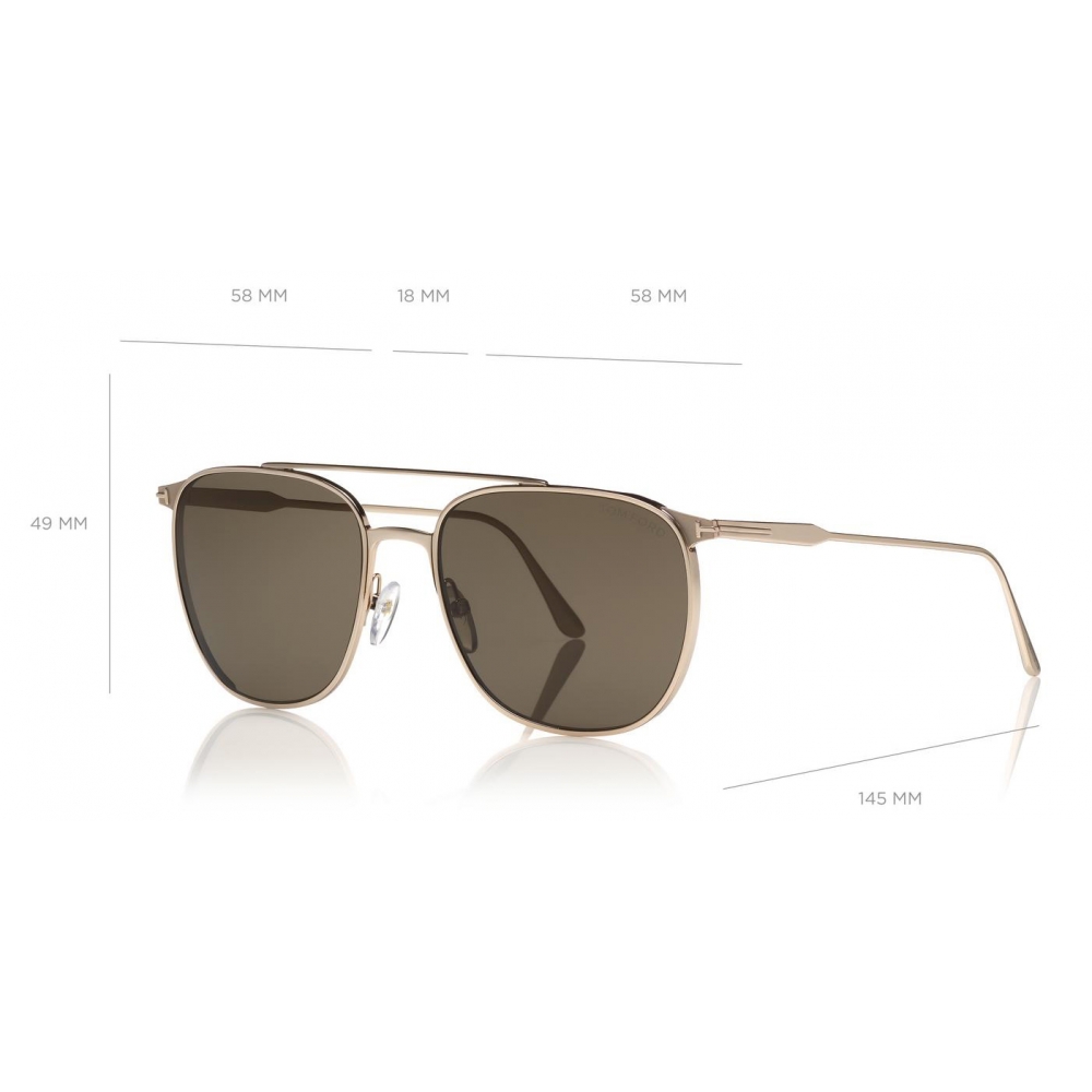 Tom Ford - Kip Sunglasses - Occhiali da Sole Quadrati in Metallo - Oro Rosa  - FT0692 - Occhiali da Sole - Tom Ford Eyewear - Avvenice