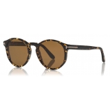 Tom Ford - Ian Polarized Sunglasses - Occhiali da Sole Rotondi - Avana Vintage - FT0591-P - Occhiali da Sole - Tom Ford Eyewear