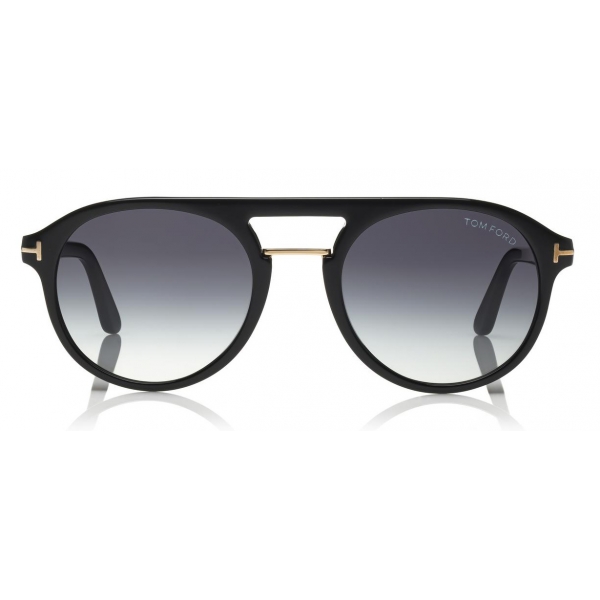 Tom Ford - Ivan Sunglasses - Occhiali da Sole Stile Rotondi in Acetato - Nero - FT0675 - Occhiali da Sole - Tom Ford Eyewear