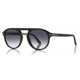 Tom Ford - Ivan Sunglasses - Occhiali da Sole Stile Rotondi in Acetato - Nero - FT0675 - Occhiali da Sole - Tom Ford Eyewear