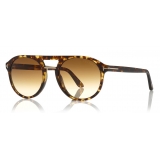 Tom Ford - Ivan Sunglasses - Occhiali da Sole Stile Rotondi in Acetato - Havana - FT0675 - Occhiali da Sole - Tom Ford Eyewear