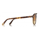 Tom Ford - Ivan Sunglasses - Occhiali da Sole Stile Rotondi in Acetato - Havana - FT0675 - Occhiali da Sole - Tom Ford Eyewear