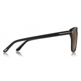 Tom Ford - Shelton Sunglasses - Occhiali da Sole Quadrati - Nero Lucido Marroni - FT0679 - Occhiali da Sole - Tom Ford Eyewear