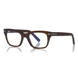 Tom Ford - Blue Block Optical Glasses - Square Optical Glasses - Dark Havana - FT5536-B - Optical Glasses - Tom Ford Eyewear