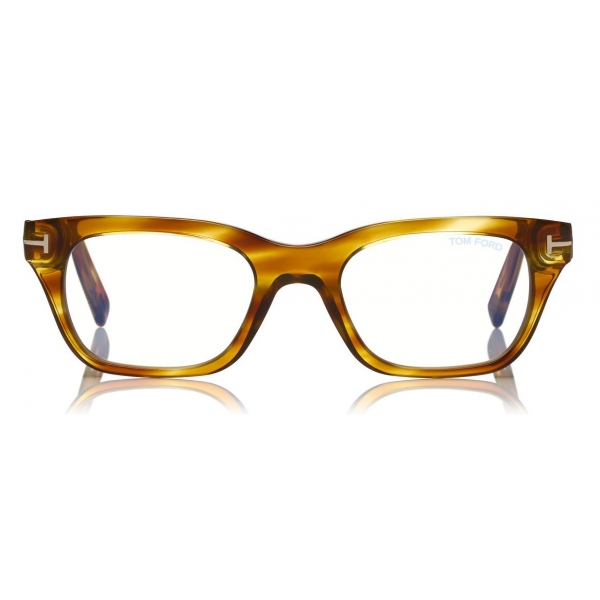 Tom Ford - Blue Block Optical Glasses - Square Optical Glasses - Opal Honey  - FT5536-B - Optical Glasses - Tom Ford Eyewear - Avvenice