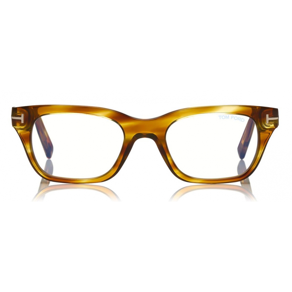 Tom Ford - Blue Block Optical Glasses - Square Optical Glasses - Opal Honey  - FT5536-B - Optical Glasses - Tom Ford Eyewear - Avvenice