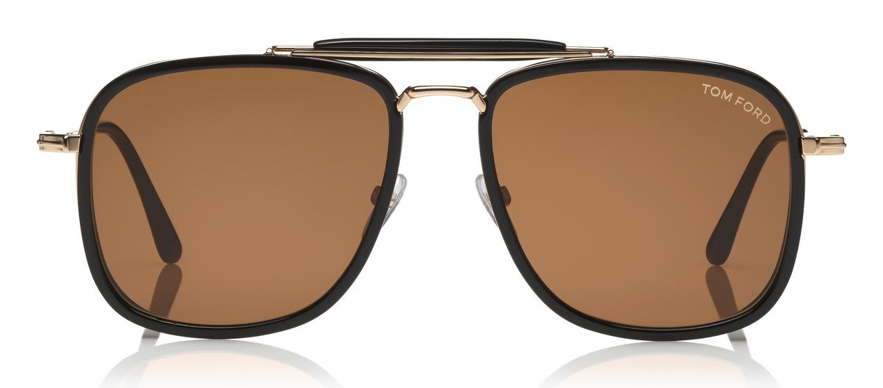 Tom Ford - Huck Sunglasses - Navigator Style Sunglasses - Shiny Black Brown - FT0665 - Sunglasses - Tom Ford Eyewear -