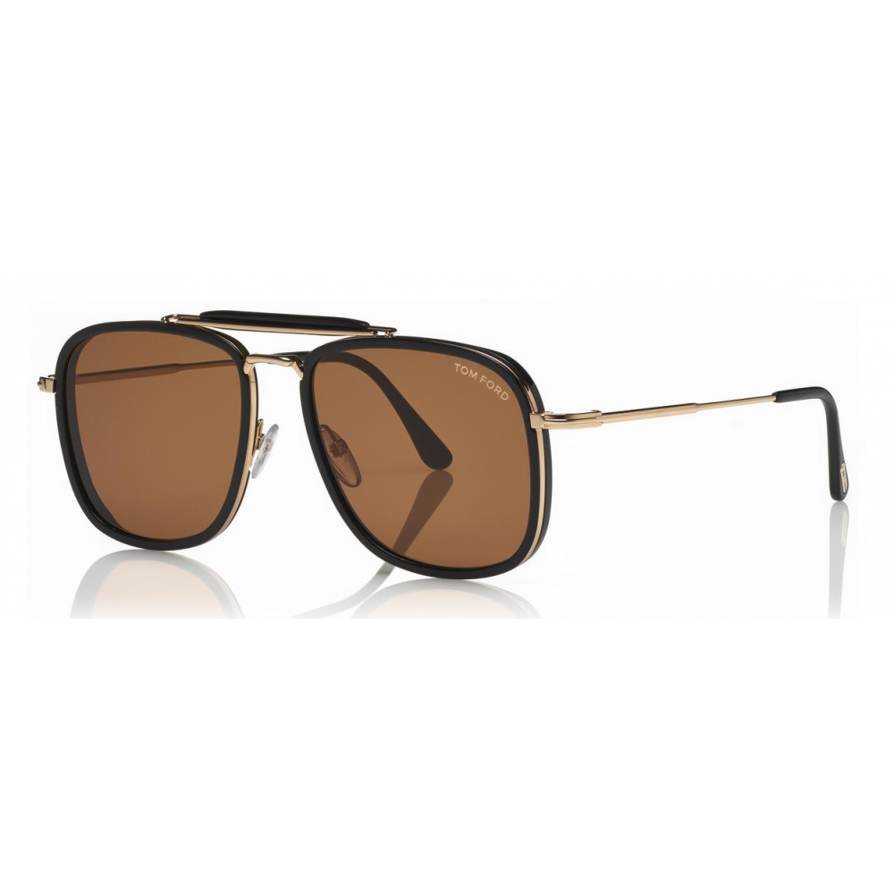 Tom Ford - Huck Sunglasses - Navigator Style Sunglasses - Shiny Black ...