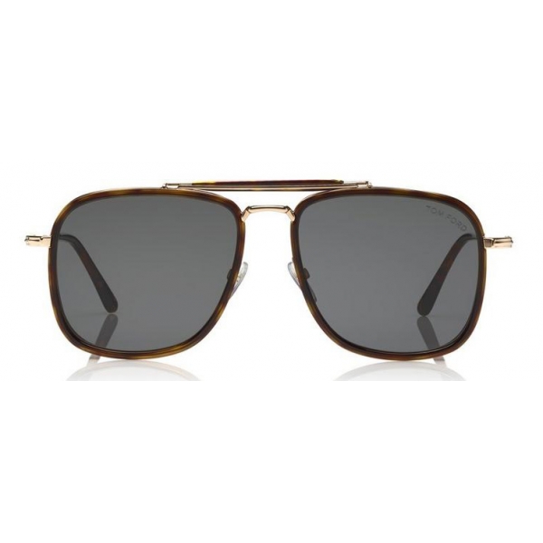Tom Ford - Huck Sunglasses - Occhiali da Sole Navigatore - Avana Scuro - FT0665 - Occhiali da Sole - Tom Ford Eyewear