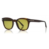 Tom Ford - Polarized Eugenio Sunglasses - Square Acetate Sunglasses - Dark Havana - FT0676-P - Sunglasses - Tom Ford Eyewear