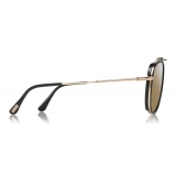 Tom Ford - Tripp Sunglasses - Occhiali da Sole Forma di Pilota - Nero Oro - FT0666 - Occhiali da Sole - Tom Ford Eyewear