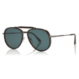 Tom Ford - Tripp Sunglasses - Occhiali da Sole Forma di Pilota - Avana Scuro - FT0666 - Occhiali da Sole - Tom Ford Eyewear