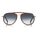 Tom Ford - Tripp Sunglasses - Occhiali da Sole Forma di Pilota - Avana Blu - FT0666 - Occhiali da Sole - Tom Ford Eyewear