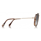 Tom Ford - Tripp Sunglasses - Occhiali da Sole Forma di Pilota - Avana Blu - FT0666 - Occhiali da Sole - Tom Ford Eyewear