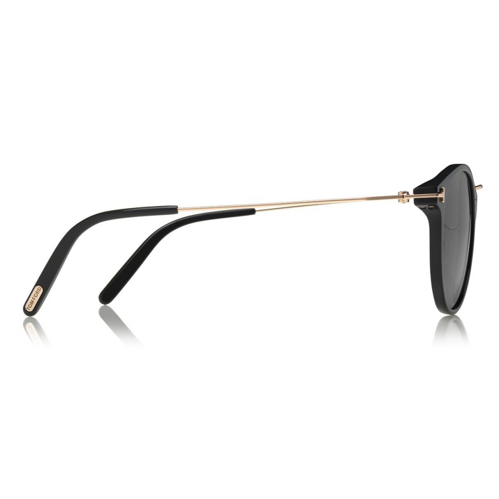 Tom Ford Jamieson Sunglasses - Round Acetate Sunglasses - Black FT0673 - Sunglasses - Tom Ford Eyewear Avvenice