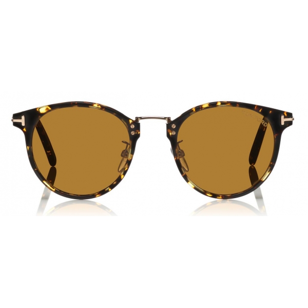 Tom Ford - Jamieson Sunglasses - Occhiali da Sole Rotondi Acetato - Avana Scuro - FT0673 - Occhiali da Sole - Tom Ford Eyewear