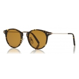 Tom Ford - Jamieson Sunglasses - Occhiali da Sole Rotondi Acetato - Avana Scuro - FT0673 - Occhiali da Sole - Tom Ford Eyewear