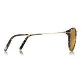 Tom Ford - Jamieson Sunglasses - Occhiali da Sole Rotondi Acetato - Avana Scuro - FT0673 - Occhiali da Sole - Tom Ford Eyewear