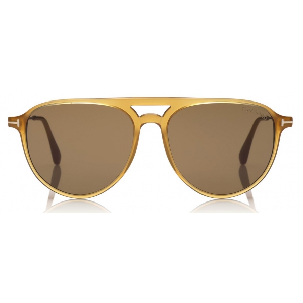 Tom Ford - Carlo Sunglasses - Occhiali da Sole Pilota in Acetato - Miele - FT0587 - Occhiali da Sole - Tom Ford Eyewear