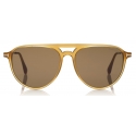 Tom Ford - Carlo Sunglasses - Occhiali da Sole Pilota in Acetato - Miele - FT0587 - Occhiali da Sole - Tom Ford Eyewear