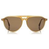 Tom Ford - Carlo Sunglasses - Occhiali da Sole Pilota in Acetato - Miele - FT0587 - Occhiali da Sole - Tom Ford Eyewear