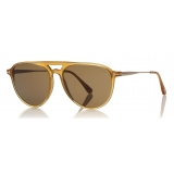 Tom Ford - Carlo Sunglasses - Occhiali da Sole Pilota in Acetato - Miele - FT0587 - Occhiali da Sole - Tom Ford Eyewear